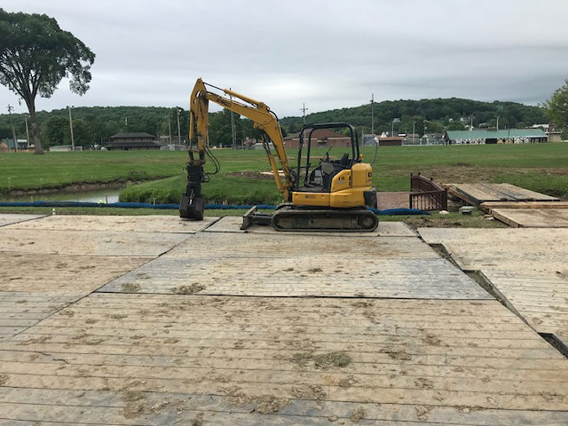 Construction Pad and Temporary Bridge at Parkside